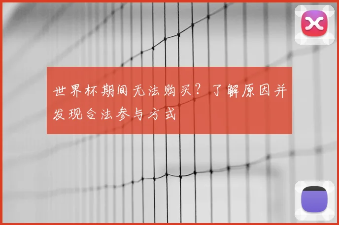 世界杯期间无法购买?了解原因并发现合法参与方式